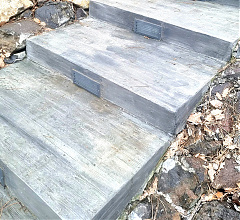 Blockstufe und Gehwegplatte aus Beton in Holzoptik 80cm x 40cm x 15cm ohne Beleuchtung